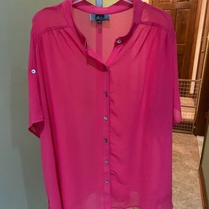 Plus size light pink blouse